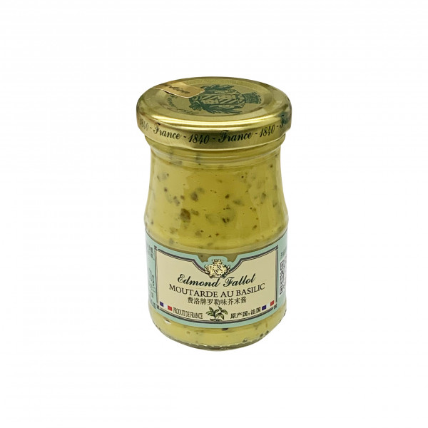 Fallot Basil Dijon Mustard - Glass jar 105 G