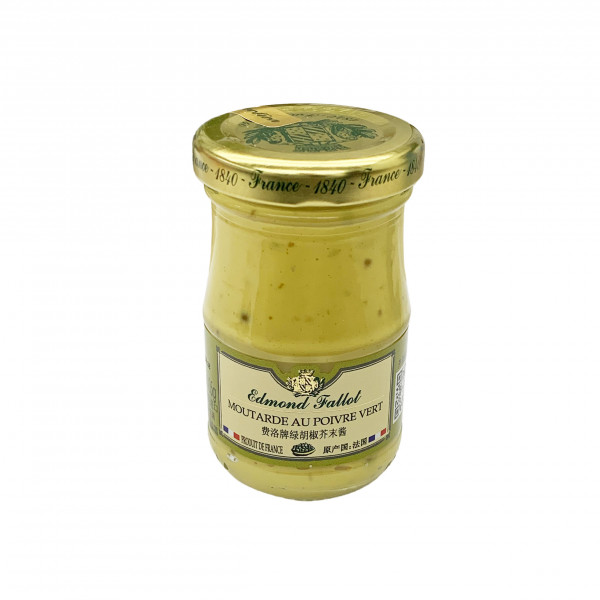 Fallot Green Peppercorn Dijon Mustard - Glass Jar 105 G