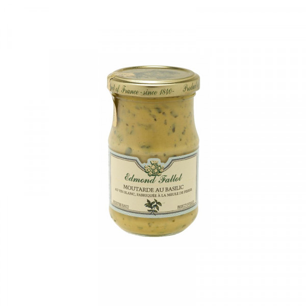 Fallot Basil Dijon Mustard - Glass jar