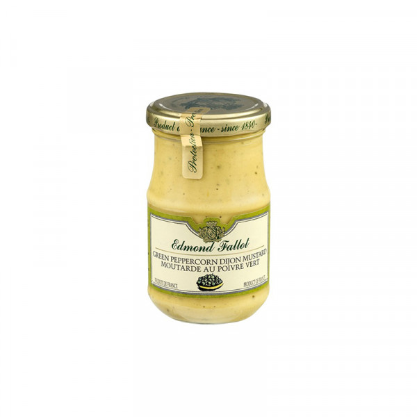 Fallot Green Peppercorn Dijon Mustard - Glass Jar 