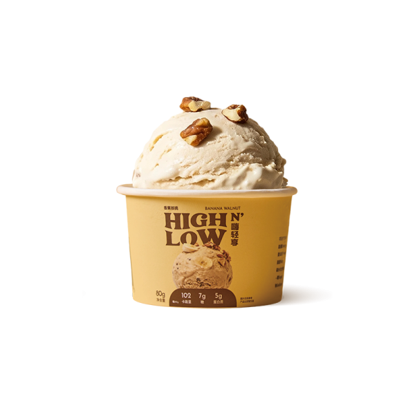 High n' Low Banana Walnut Ice Cream