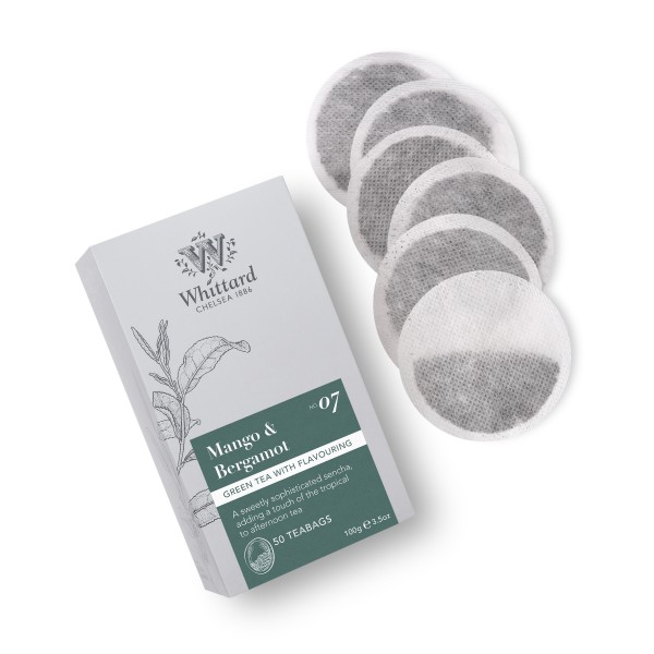Whittard Trading Mango & Bergamot 50 Traditional Teabags Plastic Free
