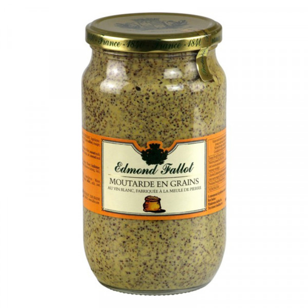 Fallot Seed Style White Wine Dijon Mustard - Glass Jar (screw cork)